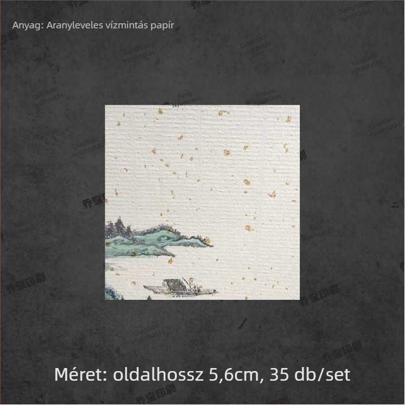 Üres önszalagos címke kézírásos kalligráfiával, vízmintás dizájnnal, retro táj motívumokkal — szilva, orchidea, bambusz és krizantéma tinta-stílusban