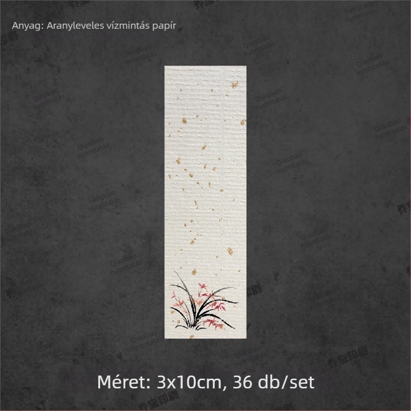 Üres önszalagos címke kézírásos kalligráfiával, vízmintás dizájnnal, retro táj motívumokkal — szilva, orchidea, bambusz és krizantéma tinta-stílusban