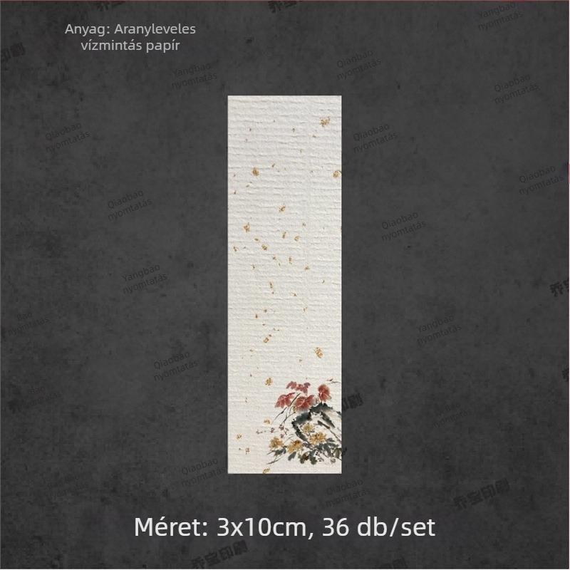 Üres önszalagos címke kézírásos kalligráfiával, vízmintás dizájnnal, retro táj motívumokkal — szilva, orchidea, bambusz és krizantéma tinta-stílusban