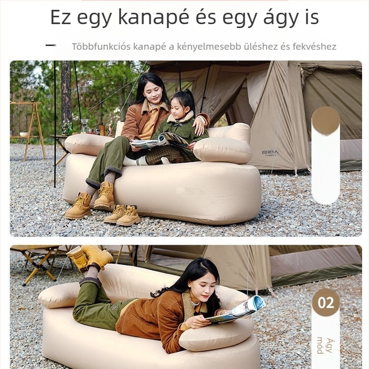 Felfújható kétszemélyes kanapéágy beépített elektromos pumpával, kétszintes kialakítás, 6,1 kg súly, 300 kg terhelhetőség