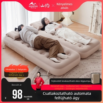 Penesas felfújható kemping matrac plüss felülettel, beépített pumpával, súly 4 kg, maximális teherbírás 600