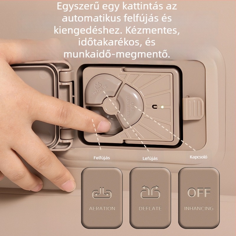 Penesas felfújható kemping matrac plüss felülettel, beépített pumpával, súly 4 kg, maximális teherbírás 600