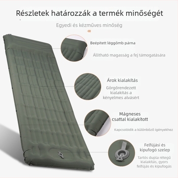 Nylon pántokkal ellátott felfújható ágy kempingezéshez – Kempingre alkalmas felfújható matrac, nylon felület, 500 g, teherbírás 250 kg