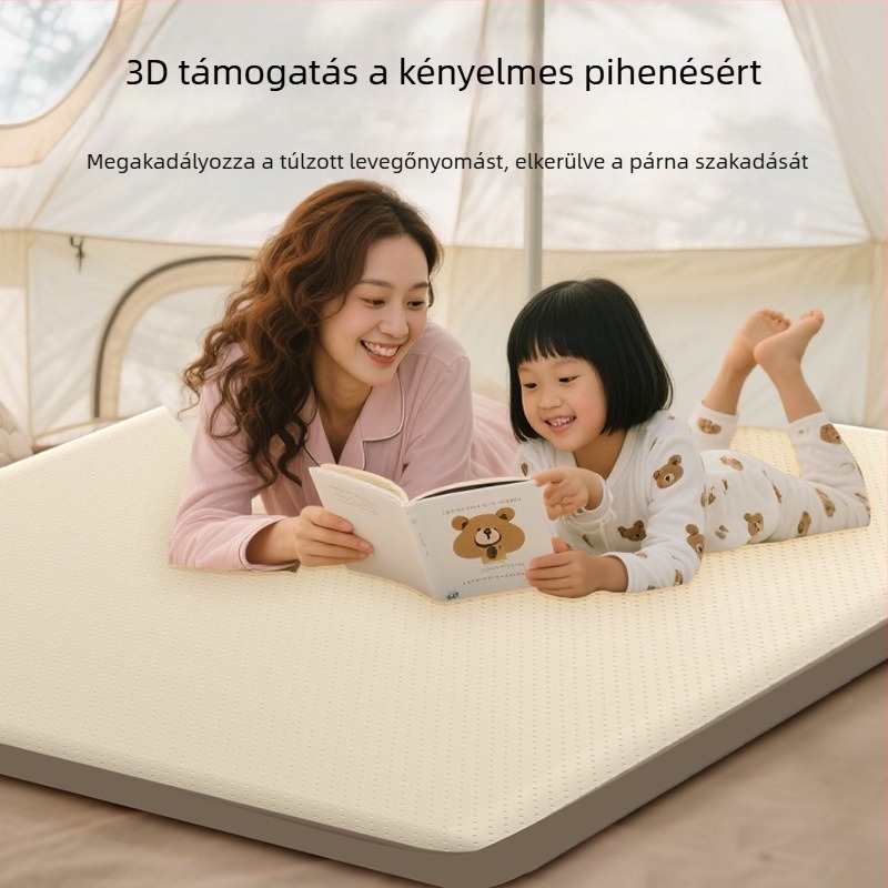 Kempingezhető felfújható ágy, tömege 5 kg, teherbírás 500 kg, felület csiszolt anyagból