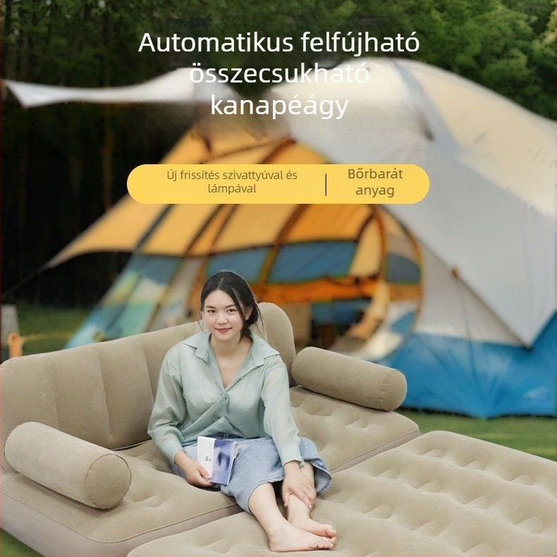 Teljesen automata felfújható kanapéágy, hordozható összecsukható ágy beépített pumpával