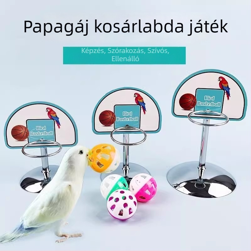 Papagájok tréningjáték fém kosárkerettel, Yixiang márka, papagájok számára