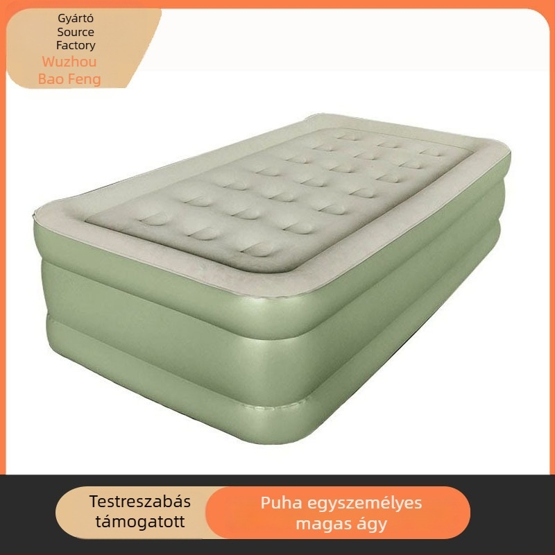 Felfújható ágy flockolt felülettel, PVC anyag, beépített elektromos pumpa, maximális teherbírás 300 kg, tömeg 5 kg