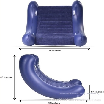 Felfújható PVC kanapé rocker-stílusú háttámlával, 0,3 mm vastagságú, 112 × 85 cm