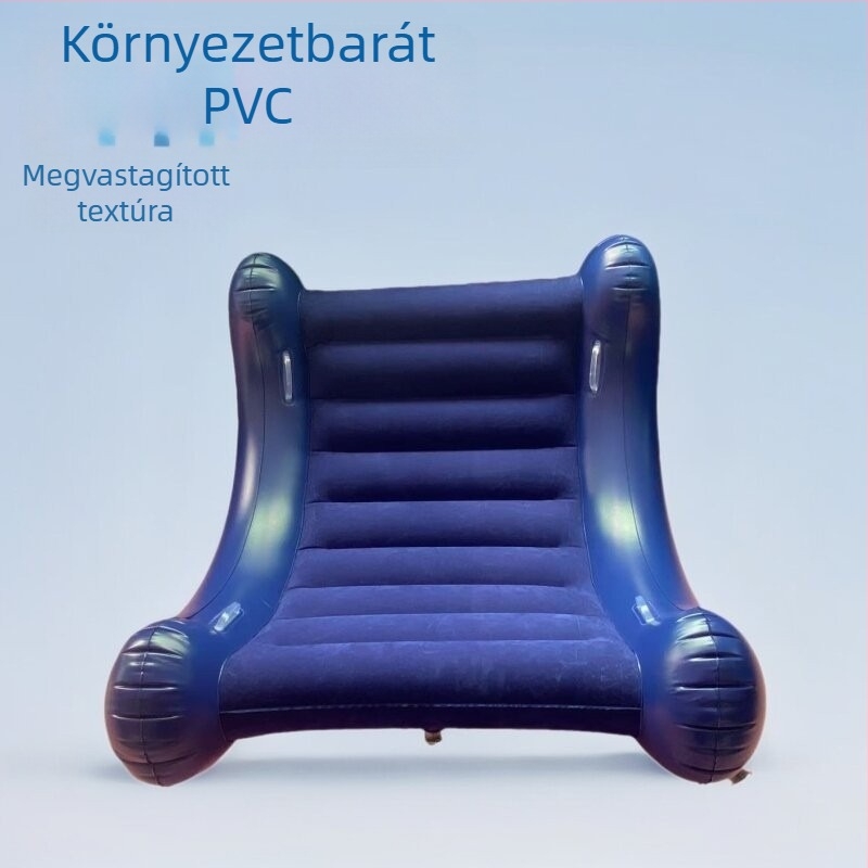 Felfújható PVC kanapé rocker-stílusú háttámlával, 0,3 mm vastagságú, 112 × 85 cm