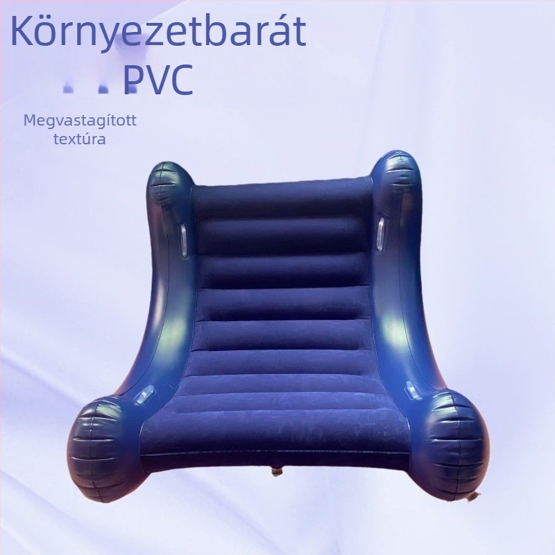 Felfújható PVC kanapé rocker-stílusú háttámlával, 0,3 mm vastagságú, 112 × 85 cm