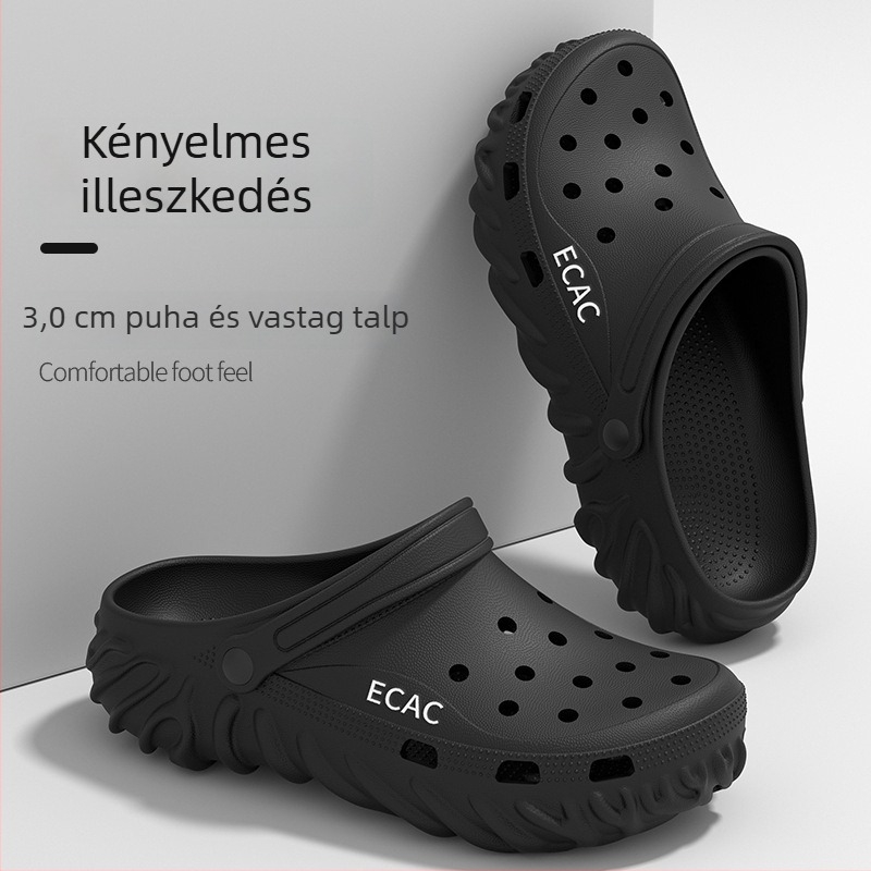 Zárt orrú szandálok, Uniszex, EVA felső és talp, csúszásmentes, 2–3 cm talpvastagság, Baotou stílus