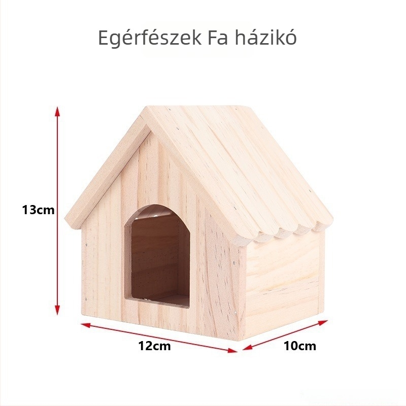 Fából készült kisállat fészekház; alkalmas hörcsögöknek és tengerimalacoknak; Anyag: Fa; Import: Nem