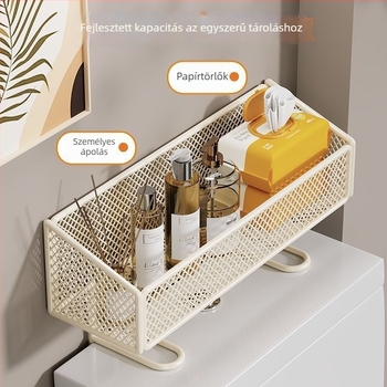 WC fölötti fürdőszobai rendező papírtartóval, vasból, 1 szint, ZX-02, teherbírás 1 kg