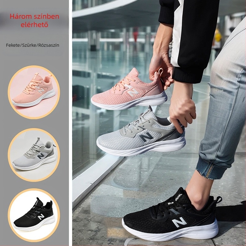 Unisex sportcipő hálós felsőrésszel, fűzővel, alacsony szárú, EVA talppal