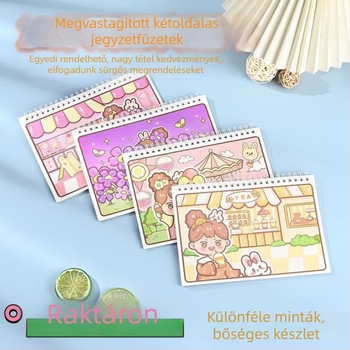 Szabadlapos notesz, 120 g/m² papír, cellulóz alapú, japán-koreai aranyos stílus