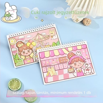 Szabadlapos notesz, 120 g/m² papír, cellulóz alapú, japán-koreai aranyos stílus