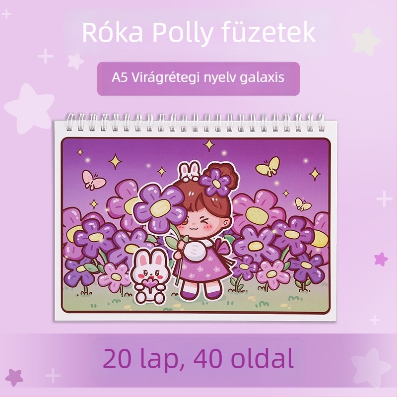 Szabadlapos notesz, 120 g/m² papír, cellulóz alapú, japán-koreai aranyos stílus