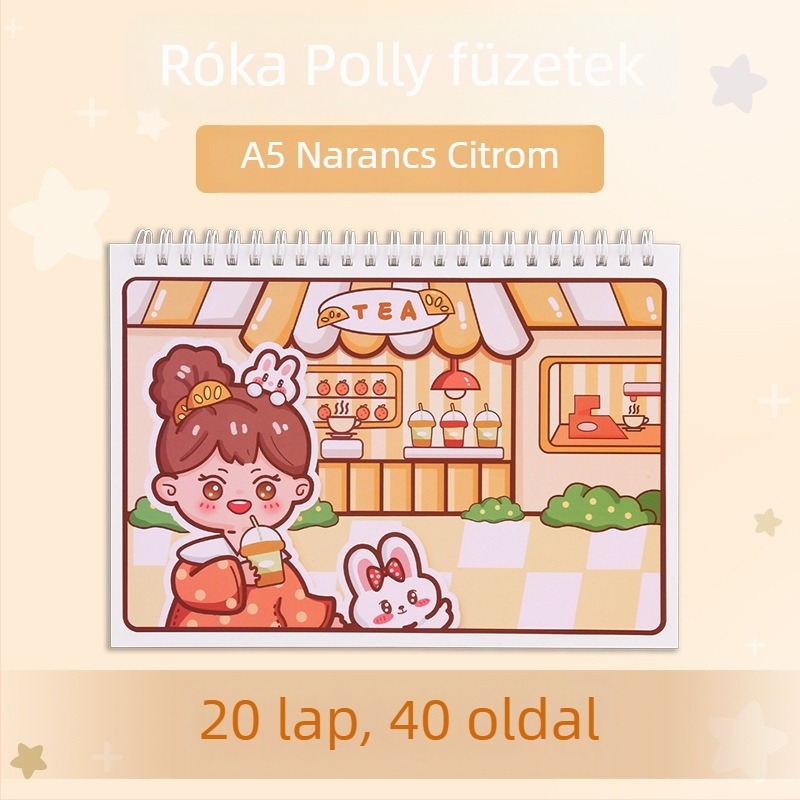 Szabadlapos notesz, 120 g/m² papír, cellulóz alapú, japán-koreai aranyos stílus