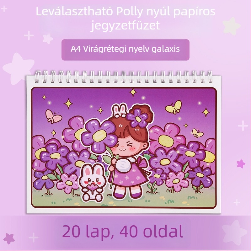 Szabadlapos notesz, 120 g/m² papír, cellulóz alapú, japán-koreai aranyos stílus