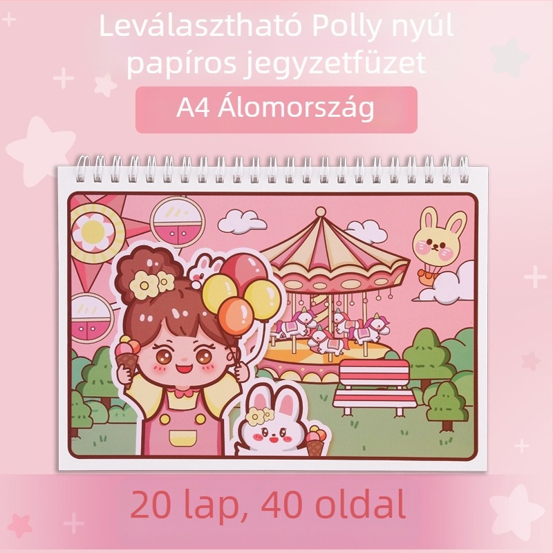 Szabadlapos notesz, 120 g/m² papír, cellulóz alapú, japán-koreai aranyos stílus