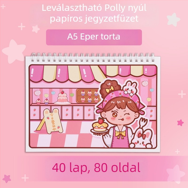 Szabadlapos notesz, 120 g/m² papír, cellulóz alapú, japán-koreai aranyos stílus