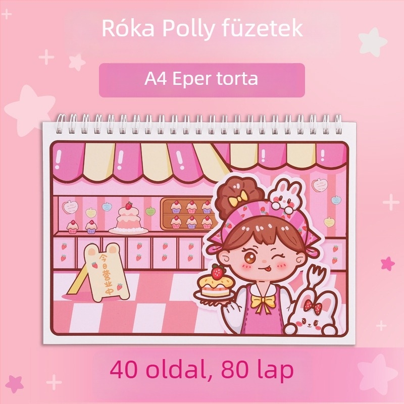 Szabadlapos notesz, 120 g/m² papír, cellulóz alapú, japán-koreai aranyos stílus