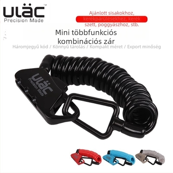 ULAC K2N Kerékpár- és poggyász-zár, Kombinációs, Többfunkciós, Mini hordozható, Személyre szabás: Igen