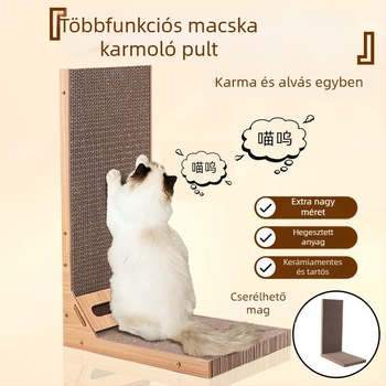 L alakú függőleges macska karmázó deszka, kopásálló és szálhullásmentes, kanapévédelem