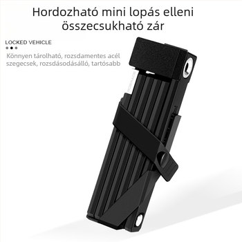 Riderace Összecsukható Láncos Zár – Masszív fém, testreszabható, kerékpárokhoz, elektromos kerékpárokhoz és motorkerékpárokhoz