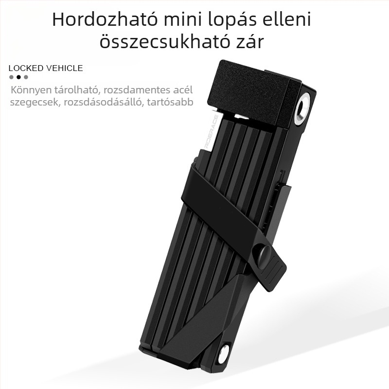 Riderace Összecsukható Láncos Zár – Masszív fém, testreszabható, kerékpárokhoz, elektromos kerékpárokhoz és motorkerékpárokhoz