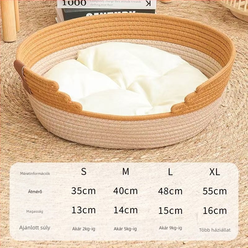 Macskafészek pamutszálból — egész éves használatra, macskáknak, melegen tartja, eredet: Shandong