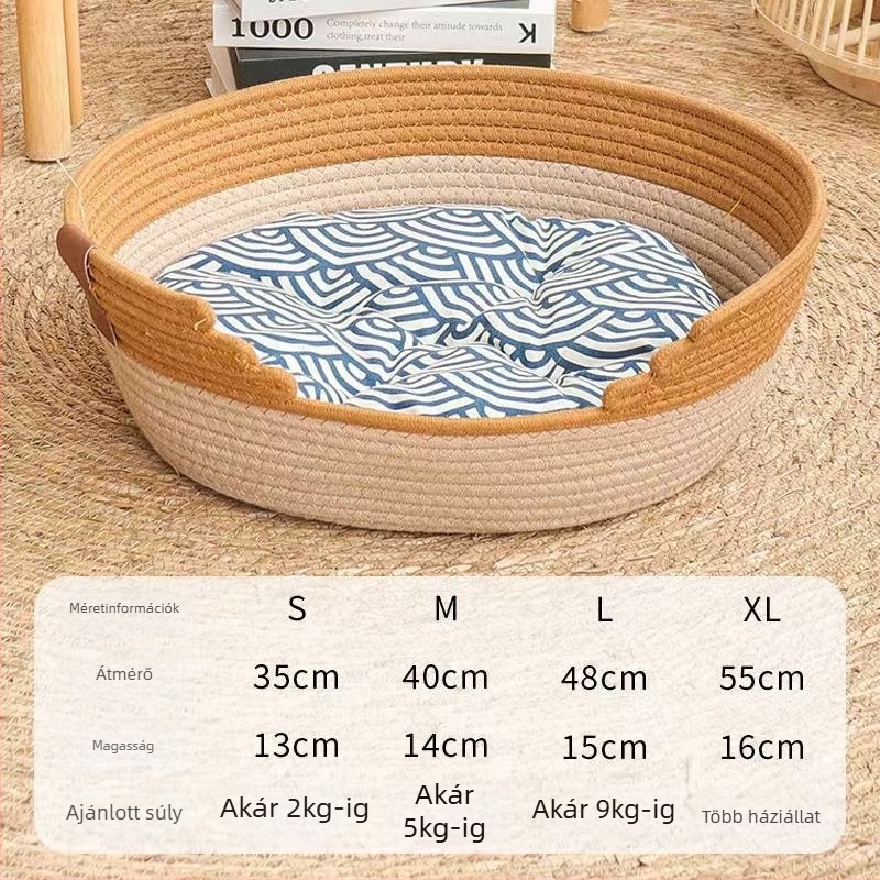 Macskafészek pamutszálból — egész éves használatra, macskáknak, melegen tartja, eredet: Shandong