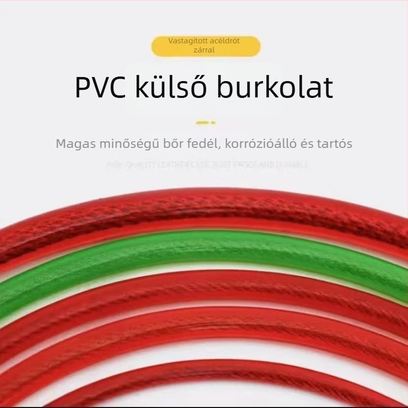 Hordozható acélhuzalos zárlánc kerékpárokhoz és elektromos járművekhez, kör alakú zár, modell 2010, tömeg 340 g