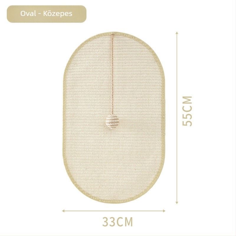 Macska karmoló sisal falra szerelhető tábla, vertikálisan lógó golyó, talpcsiszoló párna — HW-073333, Márka HAWoo/Hawor, Anyag: sisal