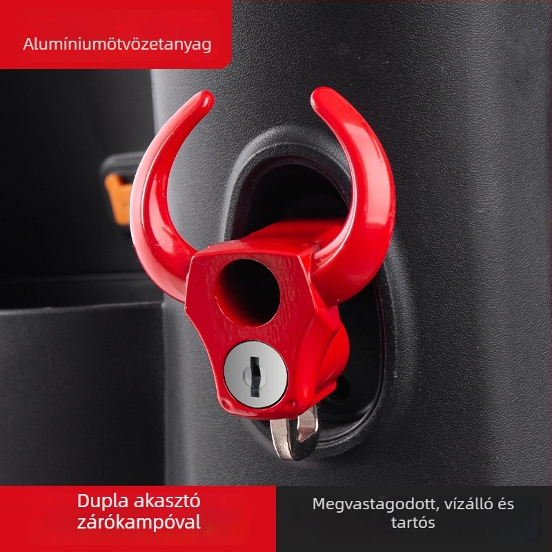 Sisakzár alumínium ötvözetből, elektromos járművekhez, lopás elleni, 95 g