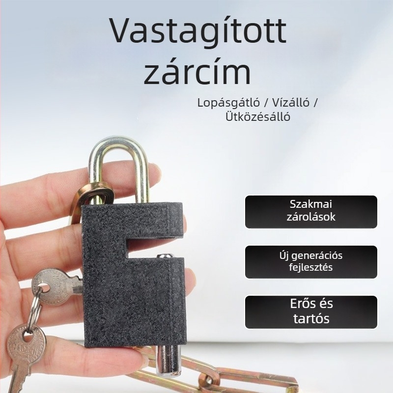 Láncos zár kerékpárokhoz, elektromos járművekhez és motorkerékpárokhoz — ötvözetlánc, 4 mm, három hosszvariáció, modell Key Chain Lock