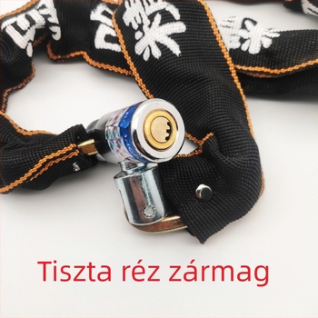 Hengshen Model 810 textil bevonatú lánc zár, ötvözött acélból, motorkerékpárok és elektromos kerékpárok számára, 845 g