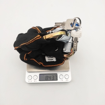Hengshen Model 810 textil bevonatú lánc zár, ötvözött acélból, motorkerékpárok és elektromos kerékpárok számára, 845 g