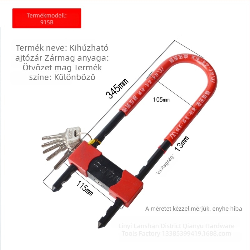 Mórtízár típusú U-alakú zár üvegajtókhoz