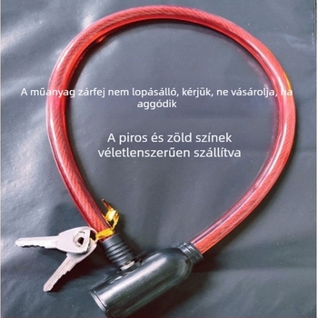 Kerékpárzár gyűrűs kialakítással, acélhuzallal és acélkábellel, modell 1580, lopás elleni védelem