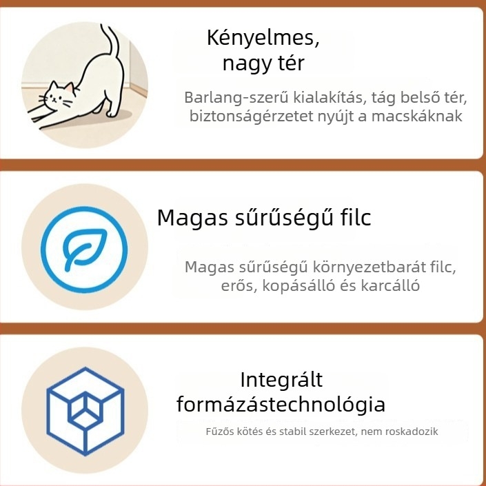 L-alakú macska karmoló tábla filcből, kopásálló, függőleges plüss dizájn, integrált macskafészek és golyó-doboz