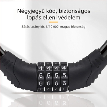 Key Ma 65 Leather Ring Lock – acélkábeles kerékpárzár ABS fejjel, PVC+acélkábel; alkalmas kerékpárokra, motorkerékpárokra és elektromos járművekre
