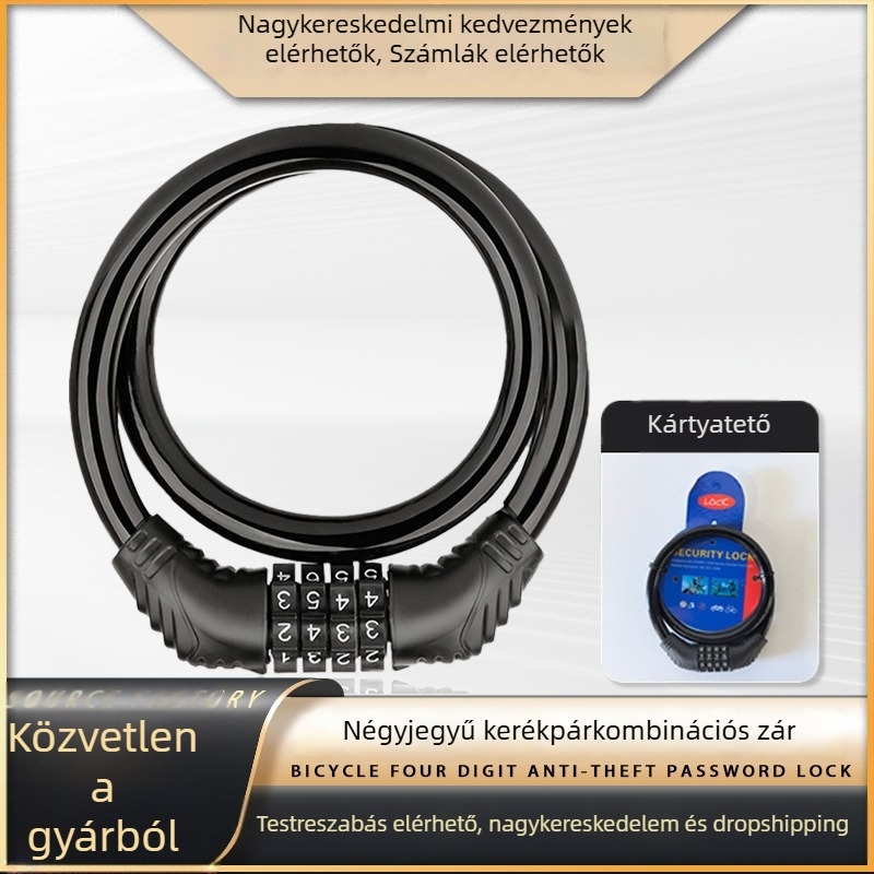 Key Ma 65 Leather Ring Lock – acélkábeles kerékpárzár ABS fejjel, PVC+acélkábel; alkalmas kerékpárokra, motorkerékpárokra és elektromos járművekre