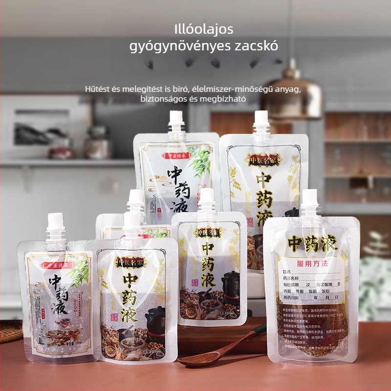 Egyszer használatos kínai gyógyszeres folyadéktasak szívócsővel, fűtés és hűtés funkcióval; Yijia Shure; Shenzhen eredet.