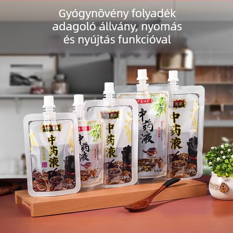 Egyszer használatos kínai gyógyszeres folyadéktasak szívócsővel, fűtés és hűtés funkcióval; Yijia Shure; Shenzhen eredet.