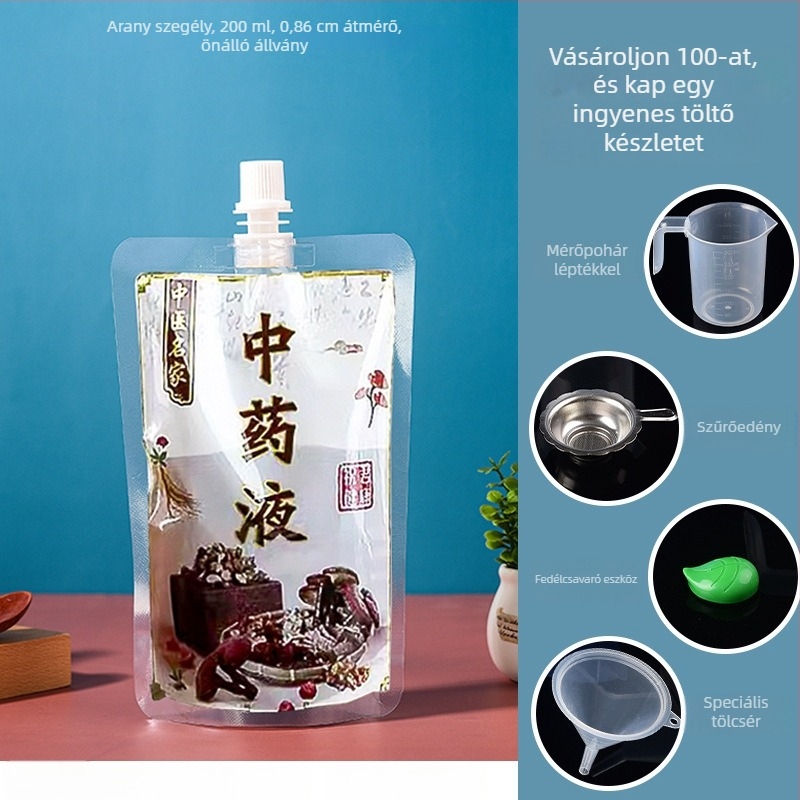 Egyszer használatos kínai gyógyszeres folyadéktasak szívócsővel, fűtés és hűtés funkcióval; Yijia Shure; Shenzhen eredet.