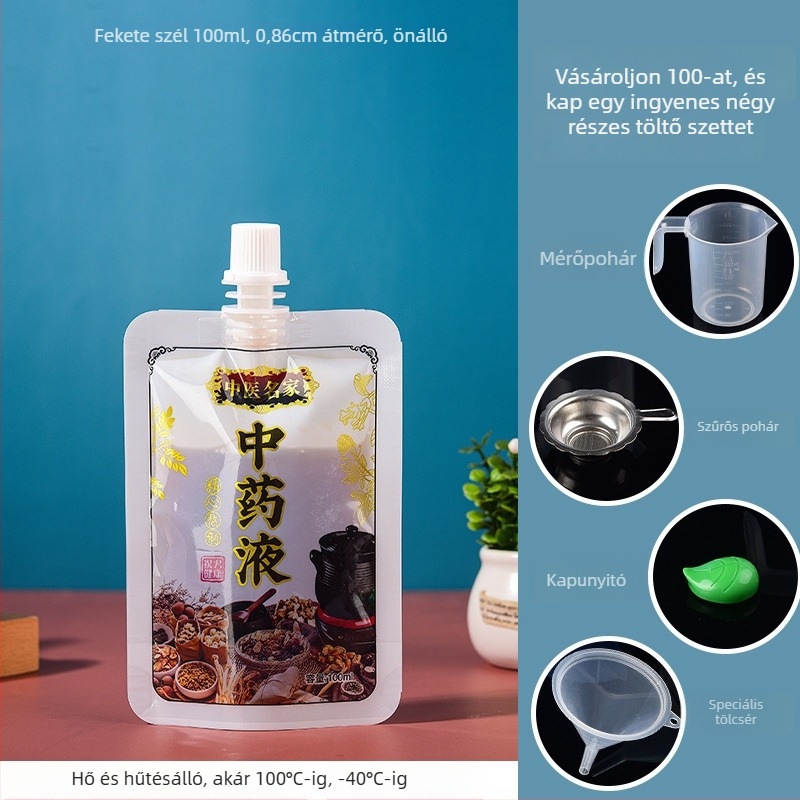 Egyszer használatos kínai gyógyszeres folyadéktasak szívócsővel, fűtés és hűtés funkcióval; Yijia Shure; Shenzhen eredet.