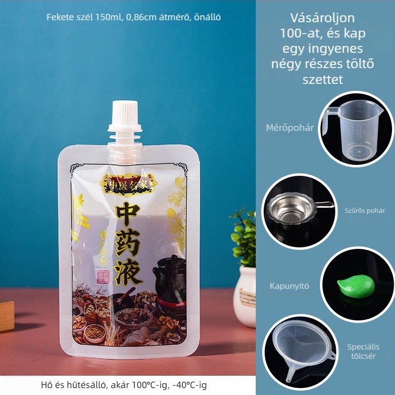 Egyszer használatos kínai gyógyszeres folyadéktasak szívócsővel, fűtés és hűtés funkcióval; Yijia Shure; Shenzhen eredet.