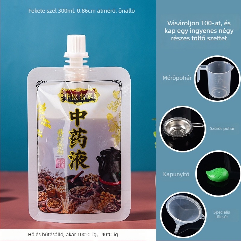 Egyszer használatos kínai gyógyszeres folyadéktasak szívócsővel, fűtés és hűtés funkcióval; Yijia Shure; Shenzhen eredet.