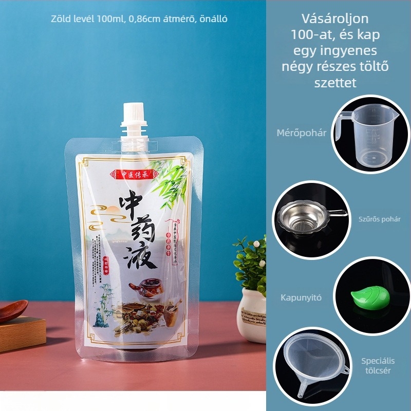 Egyszer használatos kínai gyógyszeres folyadéktasak szívócsővel, fűtés és hűtés funkcióval; Yijia Shure; Shenzhen eredet.
